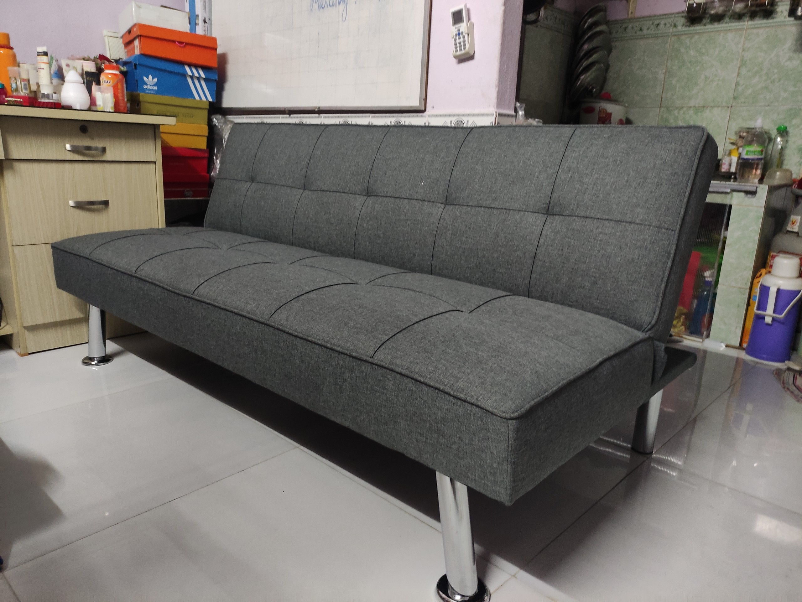 Sofa bed . Sofa giường . Màu xám đậm. Chất liệu vải