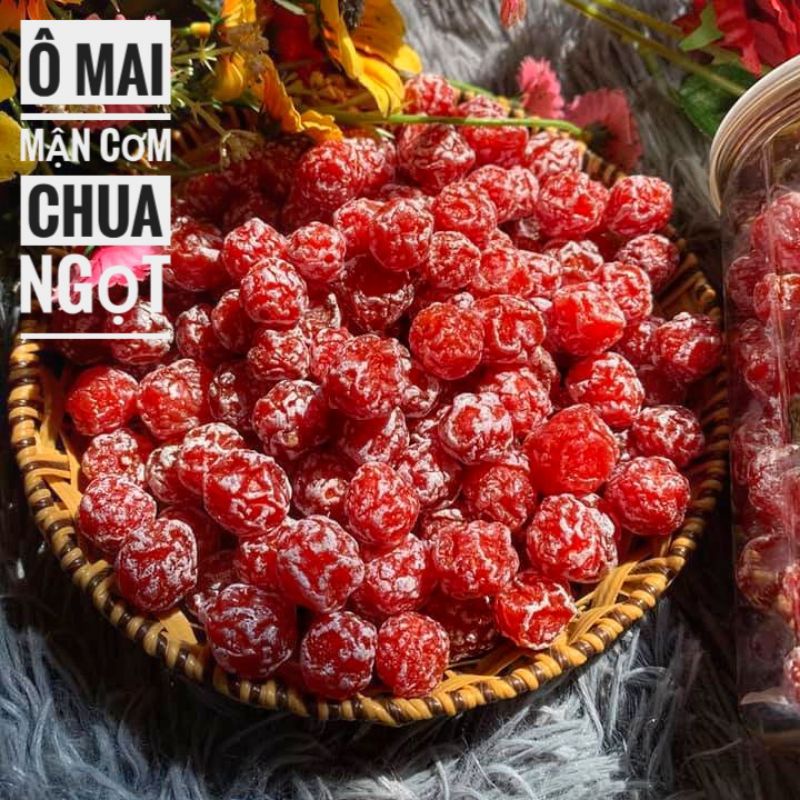 Ô mai mận cơm đỏ mứt mận cơm chua ngọt 100g dùng thử