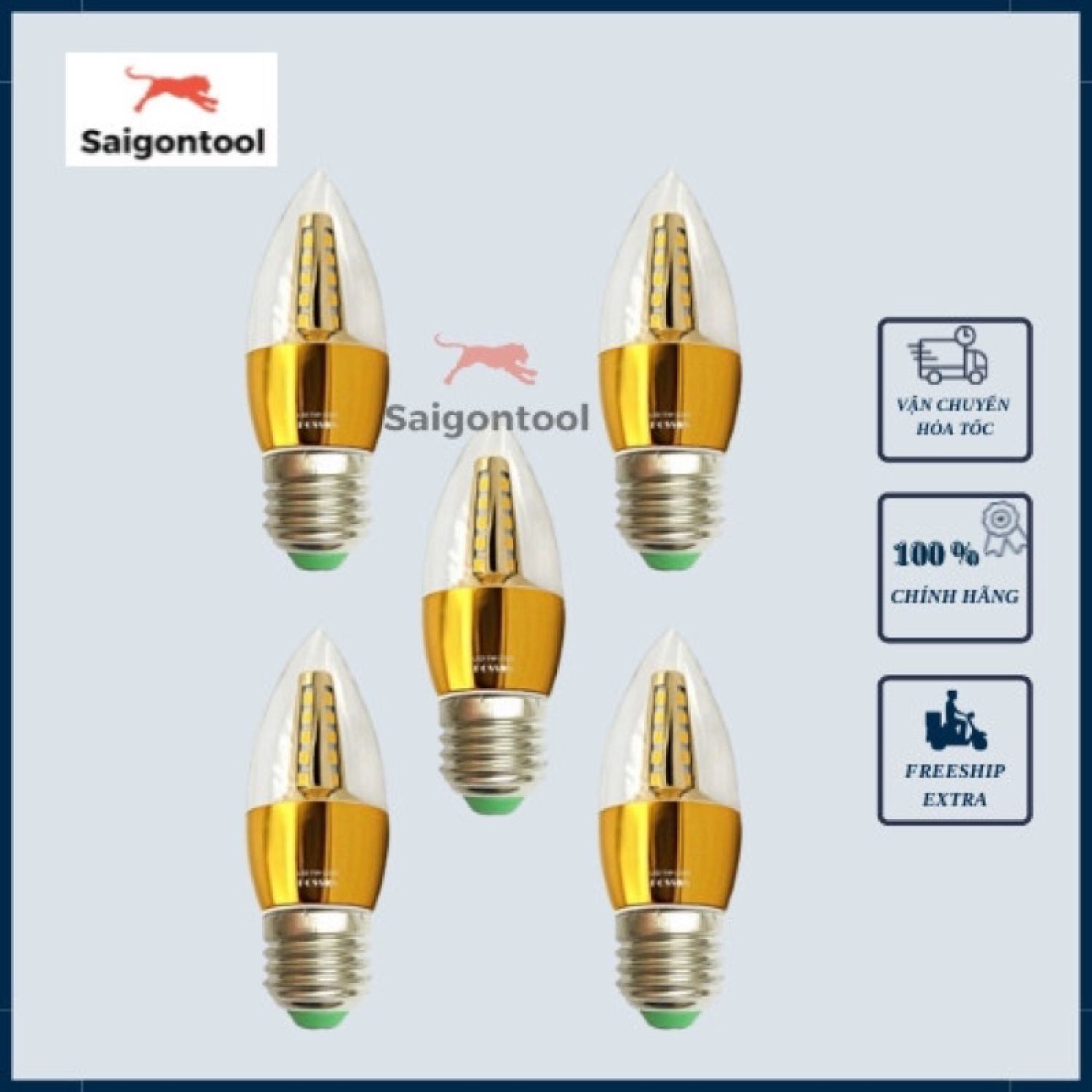 Bóng đèn led nến, bóng đèn led trái ớt 5w trang trí cao cấp - đuôi e14 và e27 - ánh sáng trắng và ánh sáng vàng
