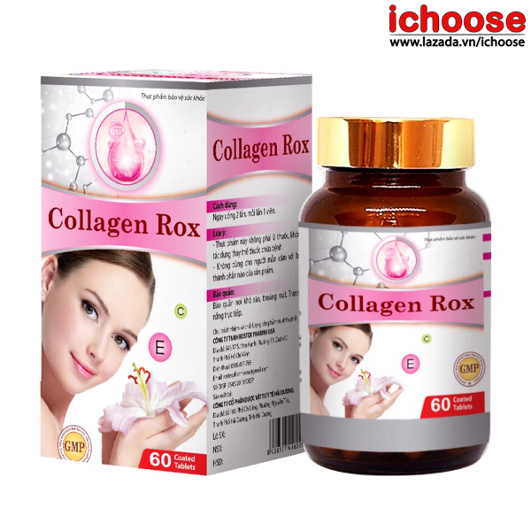 [HCM]Viên uống đẹp da Collagen Rox bổ sung Vitamin E C ngăn ngừa lão hóa giảm nếp nhăn giúp da hồng hào sáng mịn