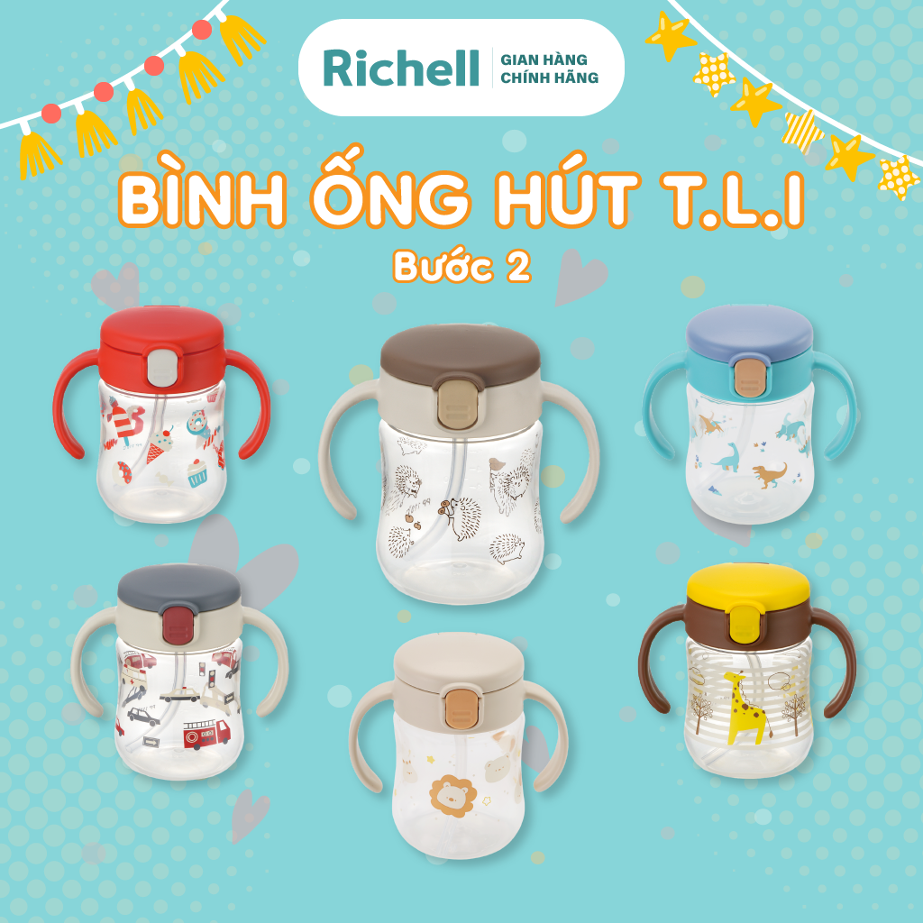 Bình ống hút RICHELL TLI bước 2 200ml | Baby