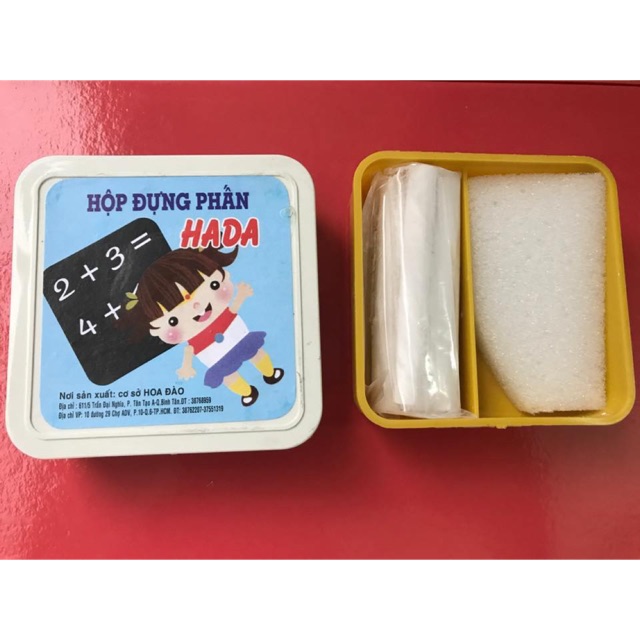 Hộp Đựng Phấn HaDa (Có sẵn 4 phấn trắng + mút lau bảng)