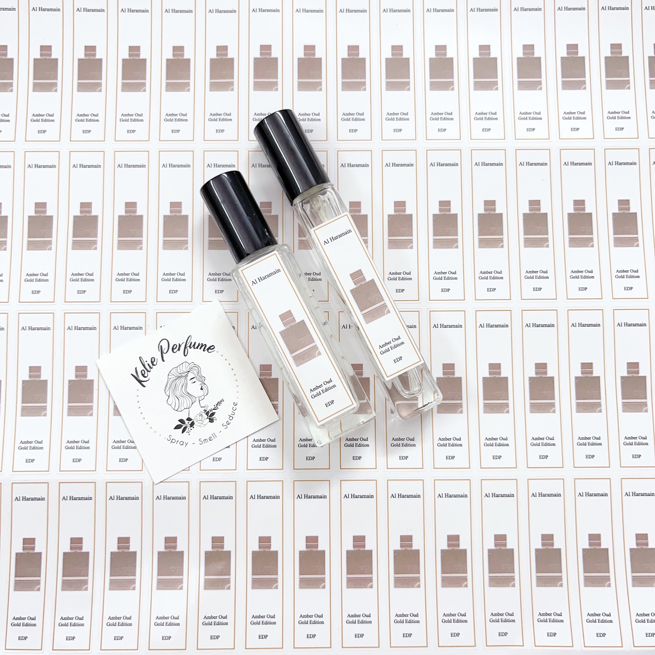 [HCMC] combo 10 PCs of Haramain perfume bottle sticker for full range extract bottle