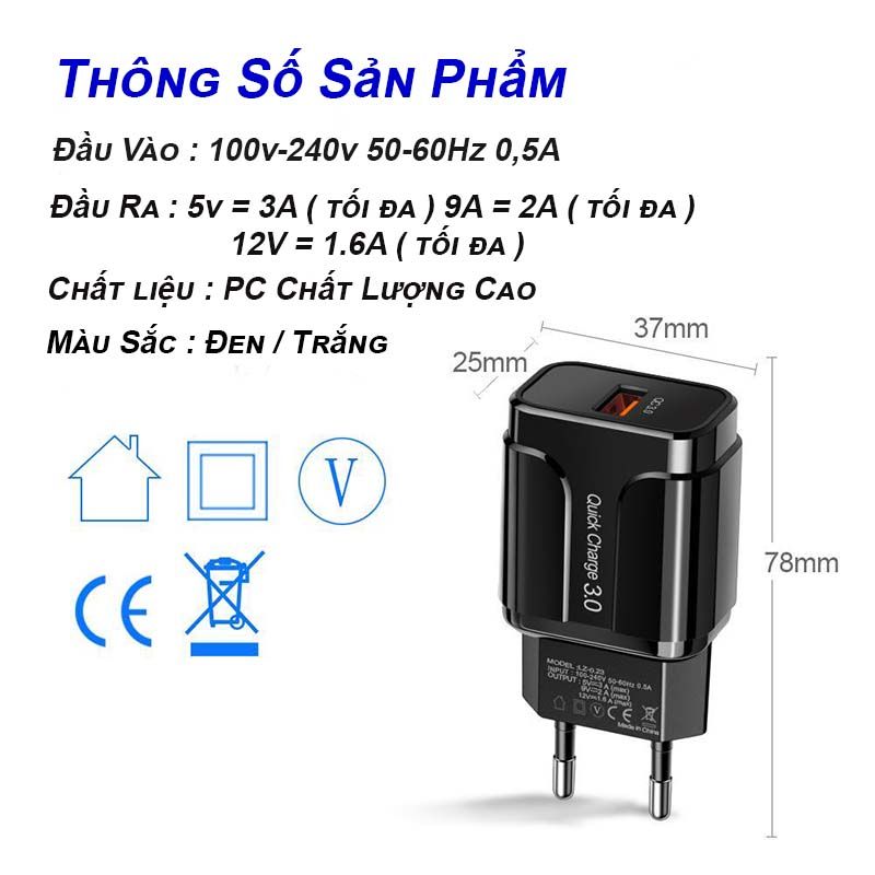 Củ sạc nhanh 18W giá rẻ