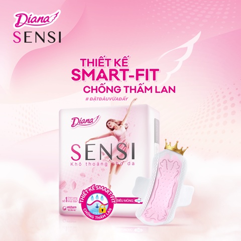 Băng Vệ Sinh Diana Sensi Siêu Mỏng Có Cánh - 8 Miếng (Che tên sản phẩm khi giao hàng)