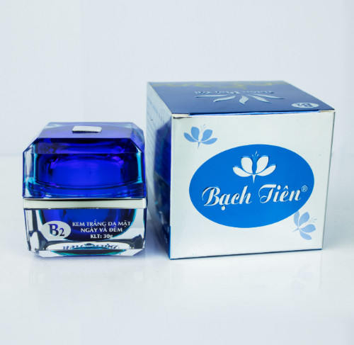 Bạch Tiên B2 - Kem dưỡng trắng da mặt ngày và đêm phiến hồng hoa - Saffron 30g - Mỹ Phẩm Nhật Việt Chính Hãng