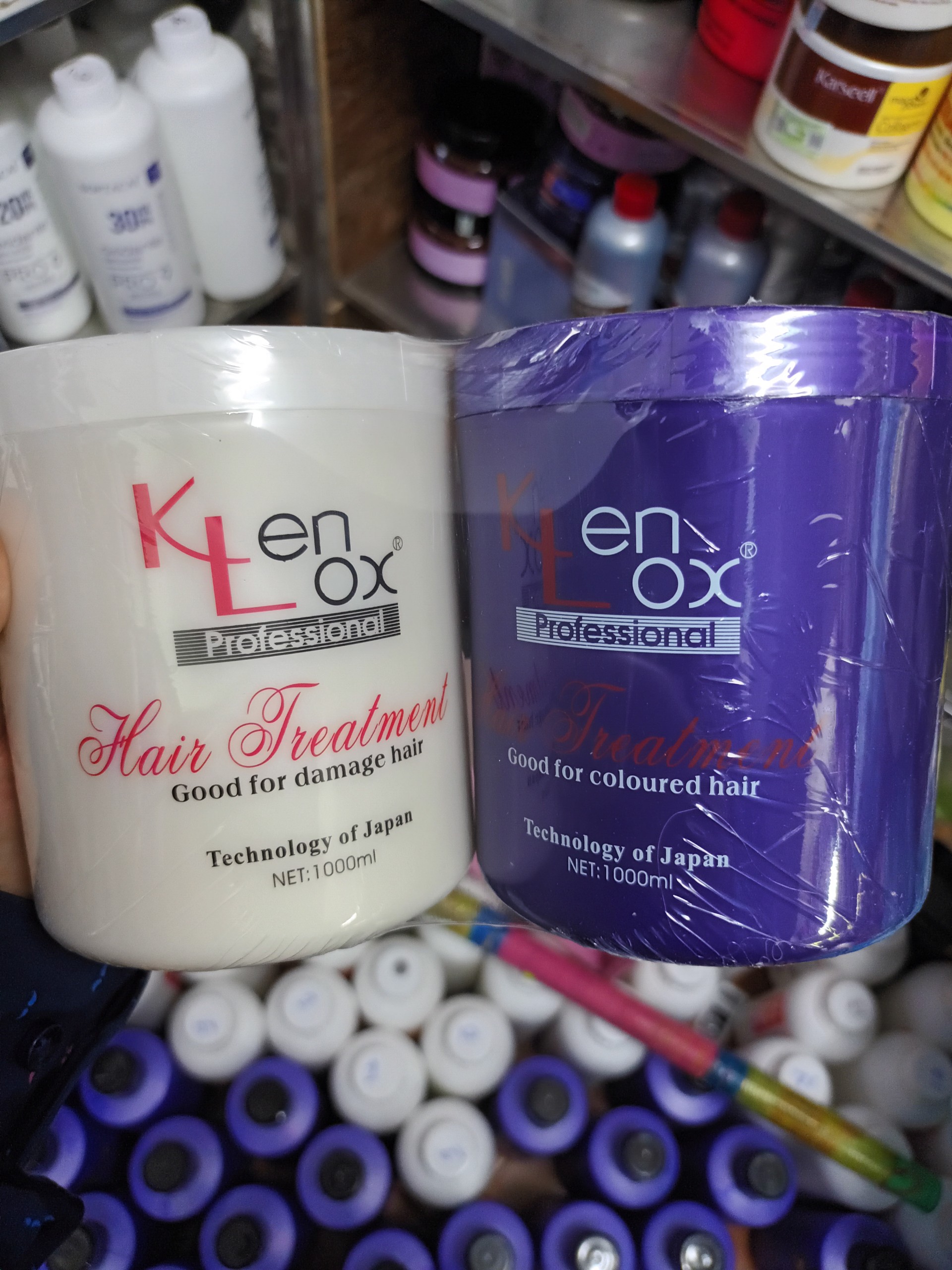 Combo kem hấp dầu giữ màu dưỡng tóc kenlox 1000ml x2