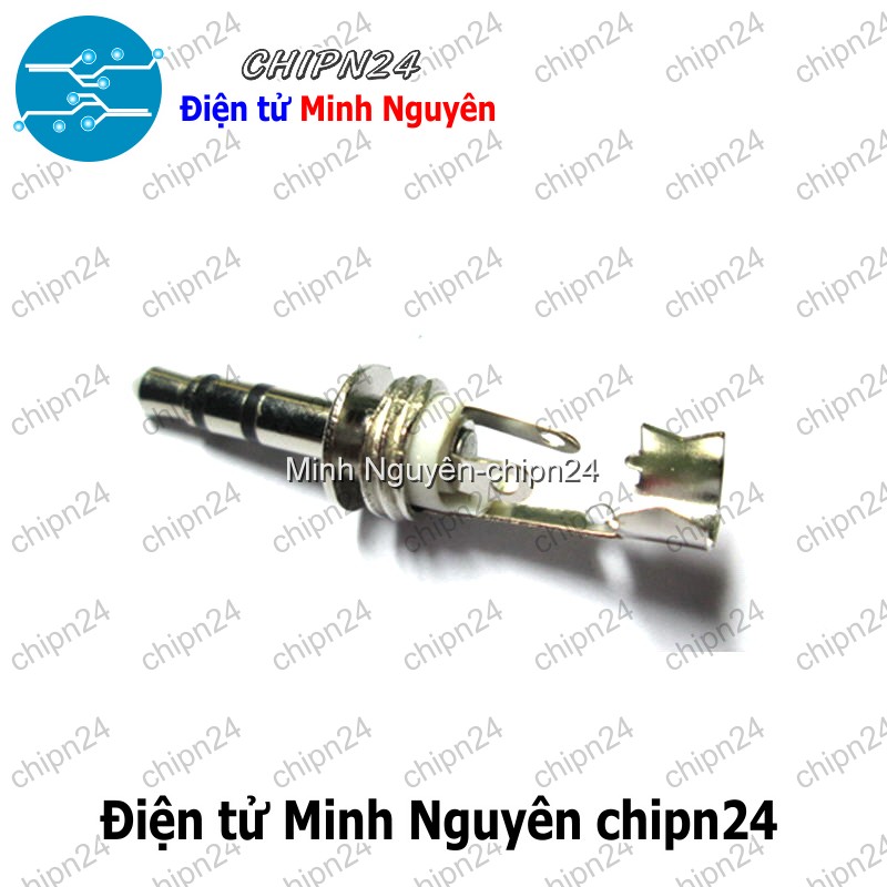 [1 cái] (F113.7) Đầu Jack Audio 3.5mm Kẽm hàn dây - HH000175