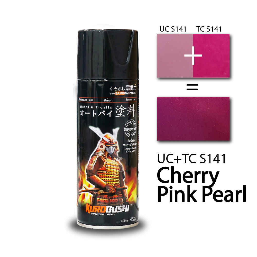 Sơn xịt Samurai màu Hồng Cherry - UCS141 + TCS141 (QK xin lưu ý: sản phẩm là lựa chọn phân loại, chứ không phải combo 2 chai)