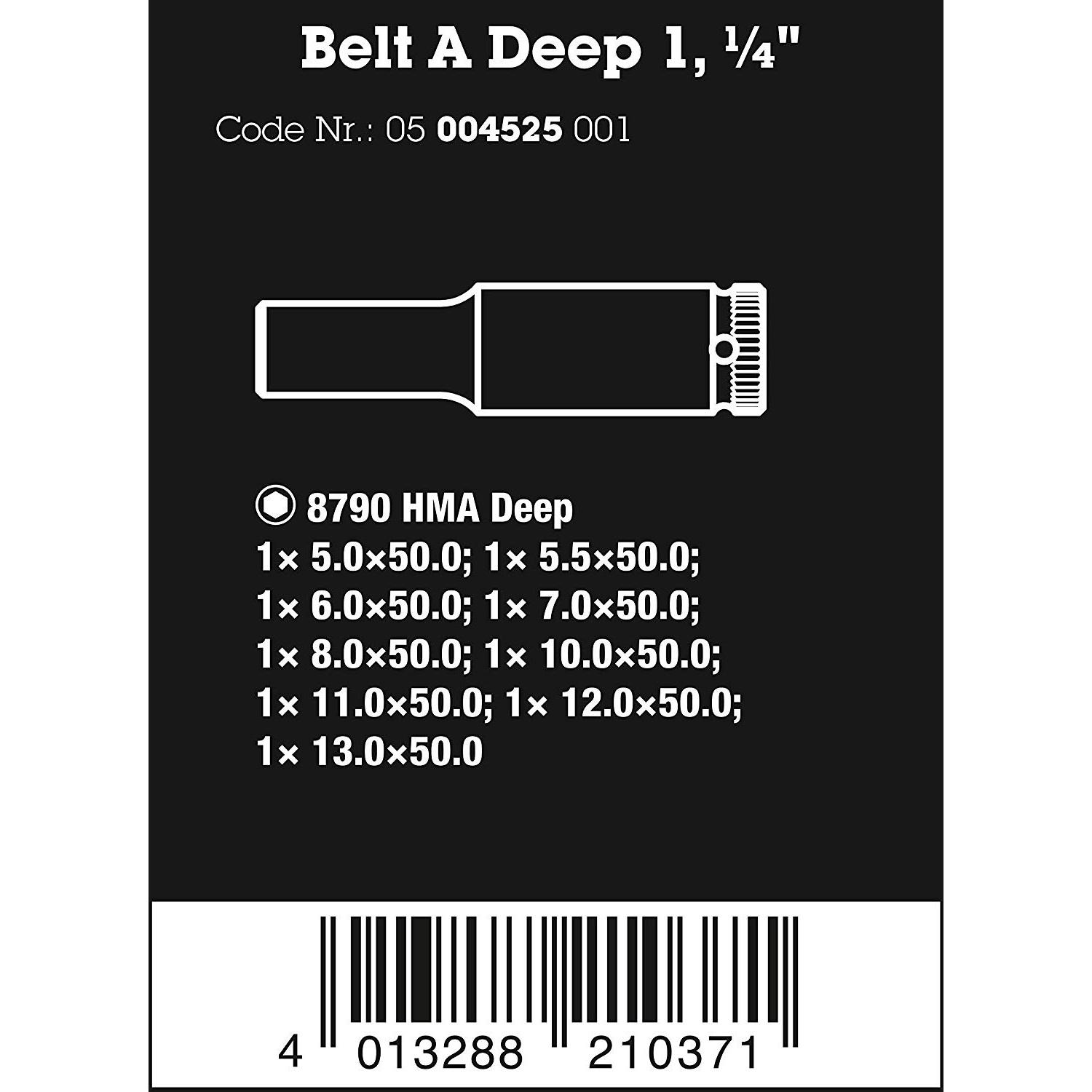 Belt A Deep 1 socket set Wera 05004525001