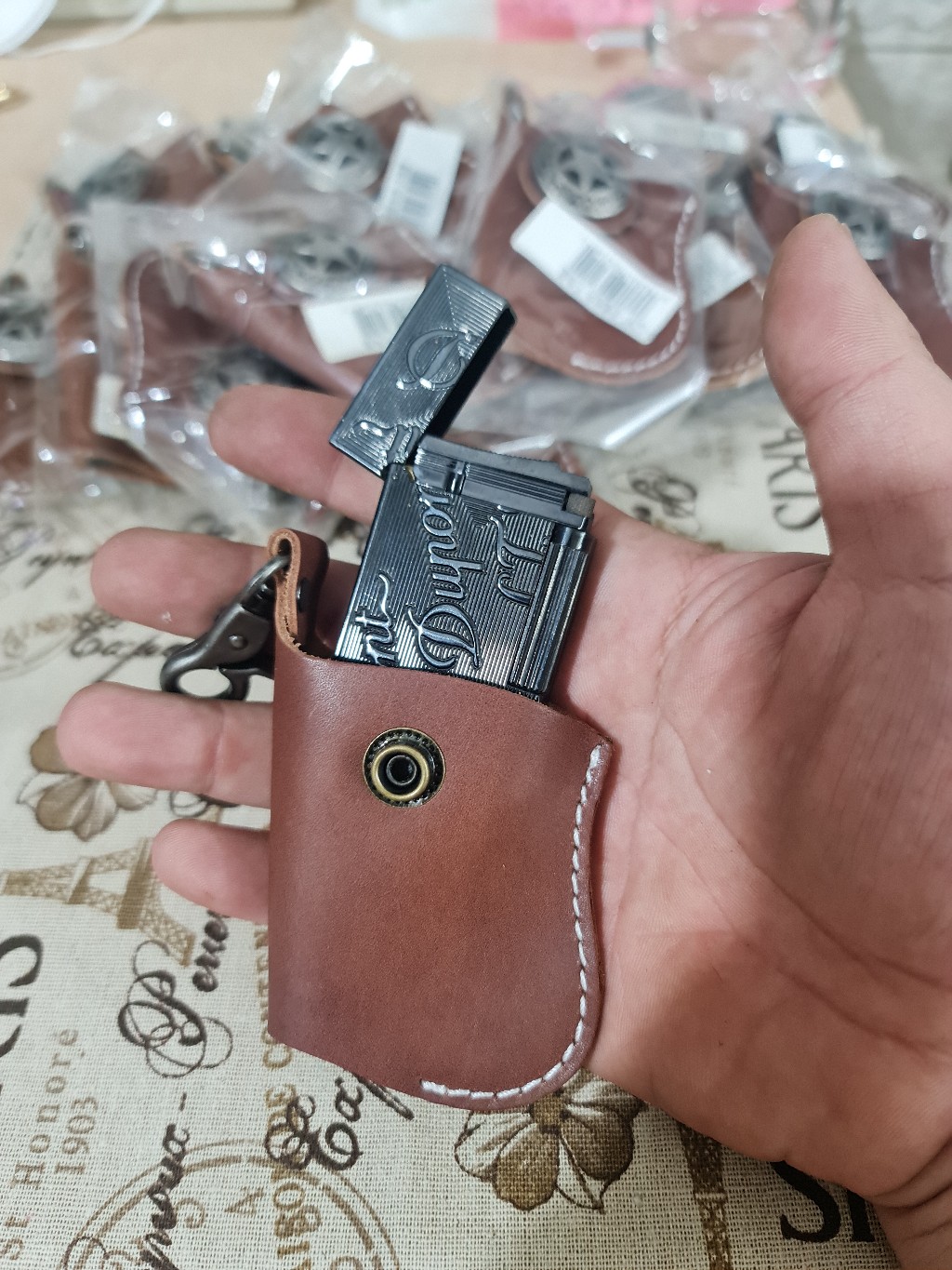 Bao da bật lửa Zippo kèm móc treo