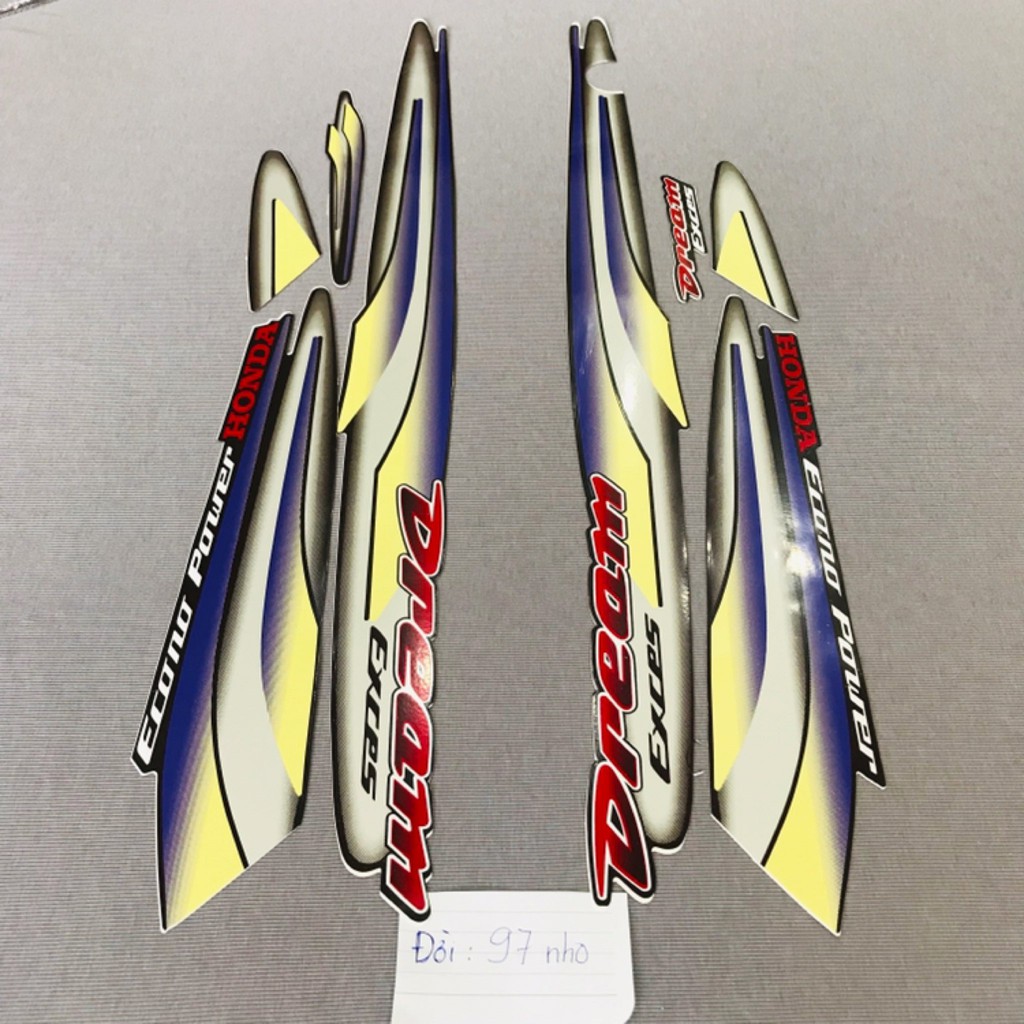 Nguyên bộ tem rời dán xe máy Honda Dream lùn đời 97 màu nho