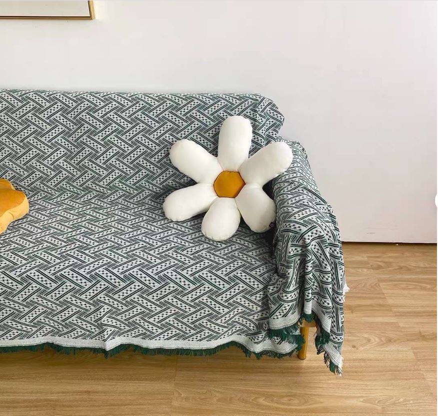 TH Phủ sofa/Thảm trải sofa/thảm trải sàn vải Sợi Cotton & Lanh Morandi