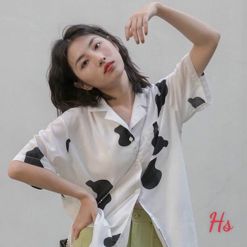 Áo sơ mi nam nữ bò sữa siêu cute