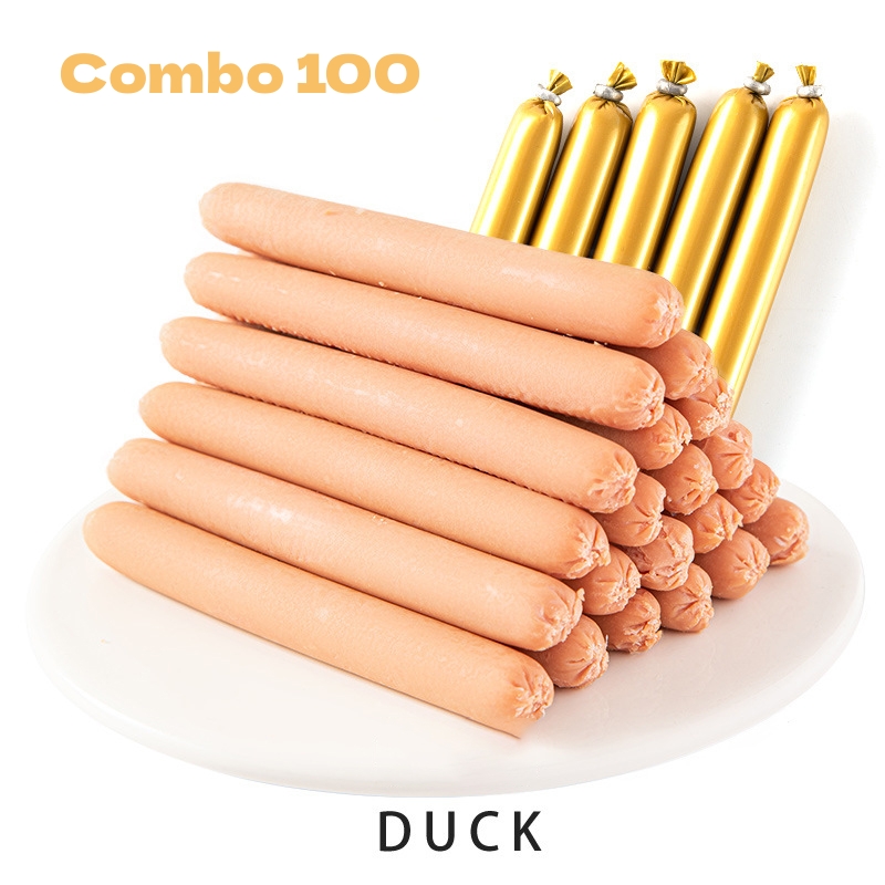 ZOEF Ham Sausage With Vitamins Protein Rich Nutrition For Cats And Dogs Pet Snacks Training Reward 15g Per Stick