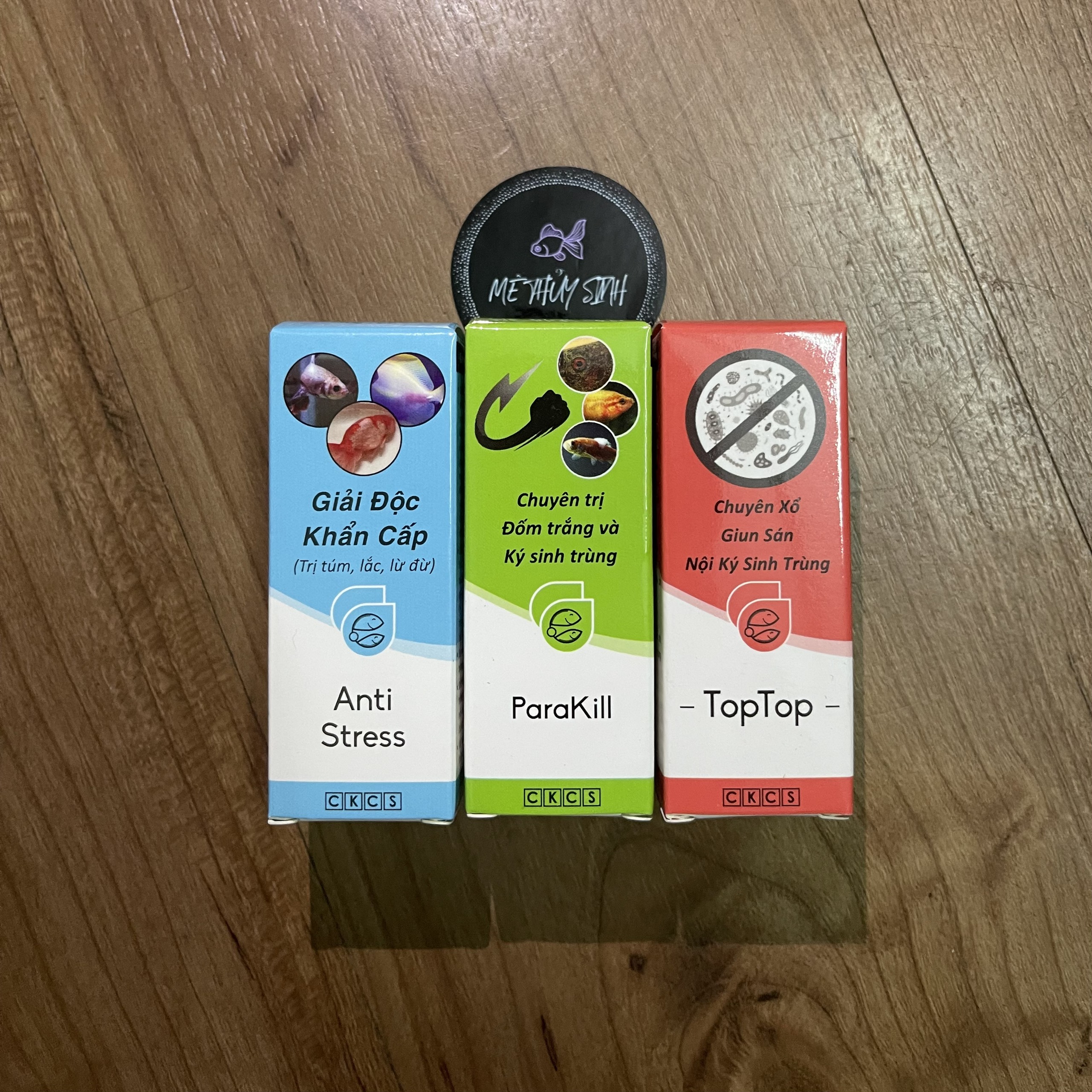 Anti Stress + Parakill + TopTop - Dưỡng cá (Nấm, túm, lắc, lừ đừ, núp góc, đốm trắng, kí sinh trùng )
