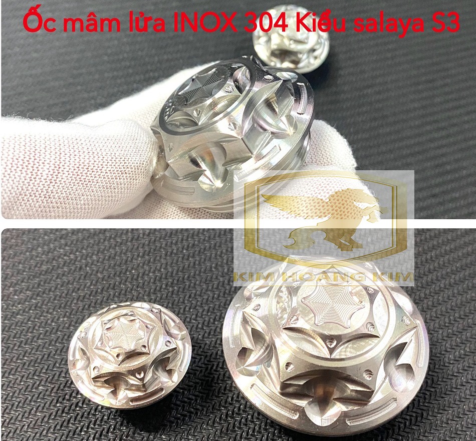 Ốc Mâm Lửa SALAYA mẫu S3 Inox 304 gắn Satria,Raider....