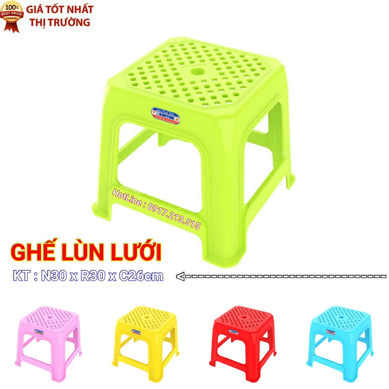 Ghế nhựa duy tân Lùn mặt Lưới