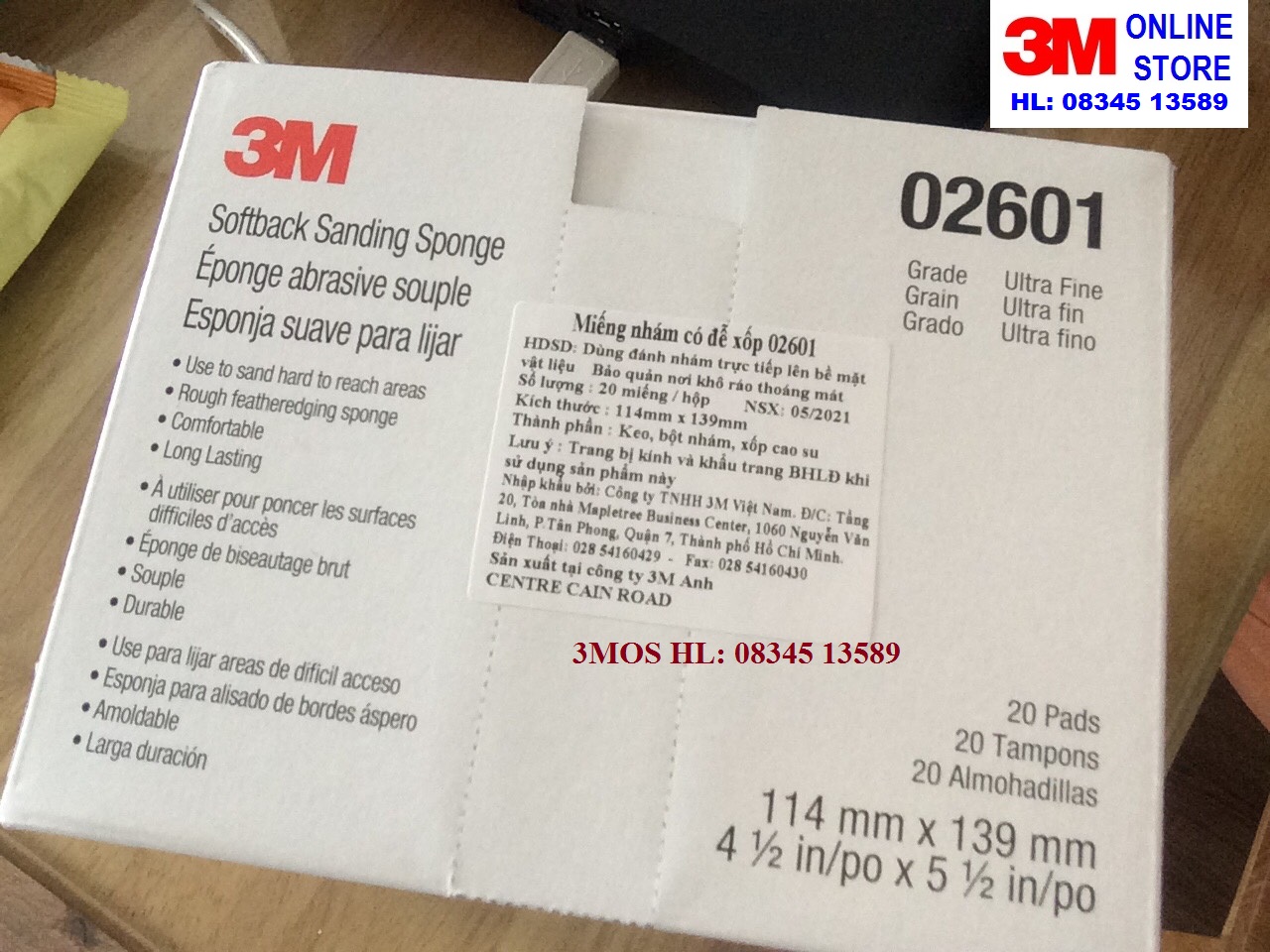 HỘP Nhám xốp 3M Softback Sanding Sponge 02601