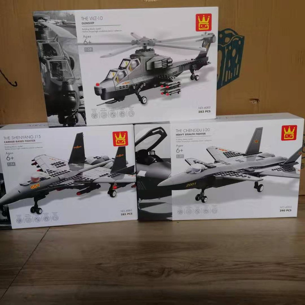 Lắp Ghép Mô Hình Máy Bay Bộ Lắp Ghép Trực Thăng Chiến Đấu Wange Wz10 J15 J20