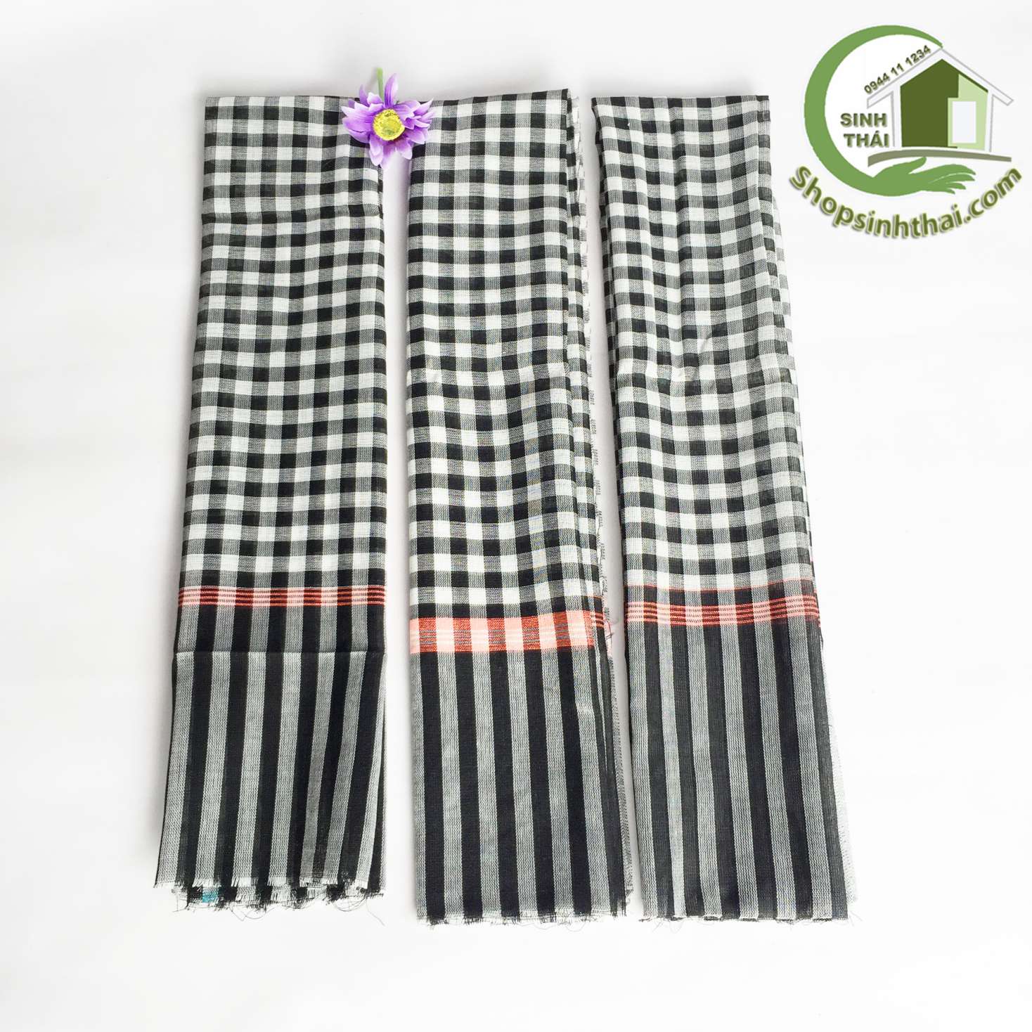 [HCM]Khăn rằn ri nam bộ - màu đen trắng [ Kho sỉ ]