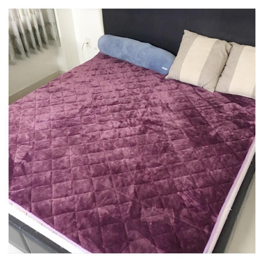 Thảm lông Trãi sàn, trải giường cao cấp 1,8*2m màu tím ( thảm có thể thay drap bọc nệm