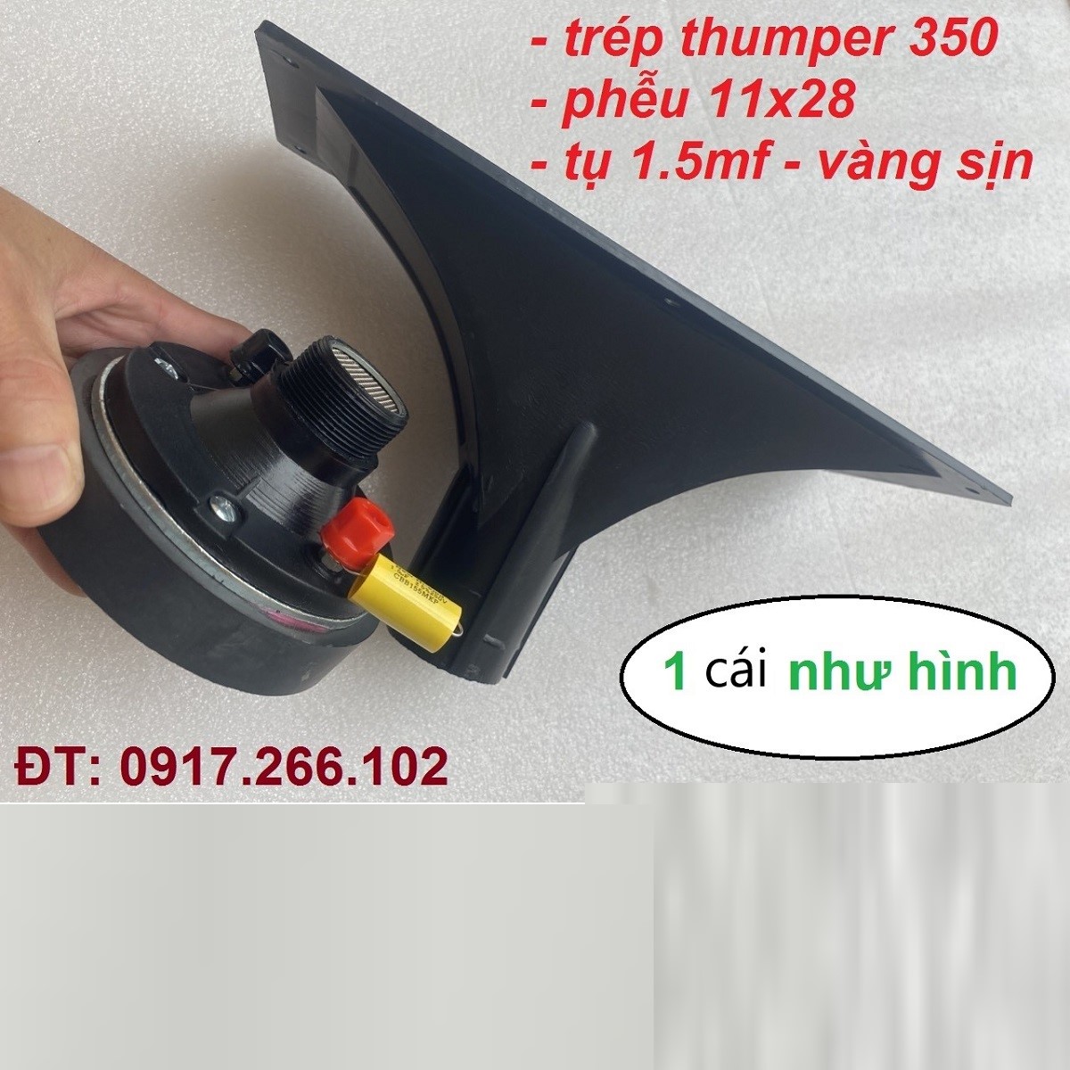 Loa treble kèn thumper chính hãng nhập khẩu + 1 tụ 1.5mf + 1 họng 11x28 - giá 1 loa