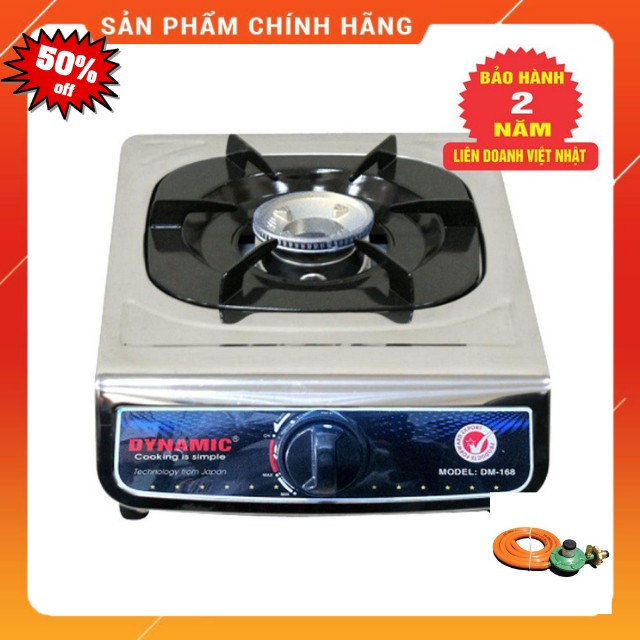 Bếp Ga Đơn Dynamich Mặt INOX + van dây-bếp ga nhỏ gọn,an toàn,tiết kiệm gas- bảo hàng 24 tháng