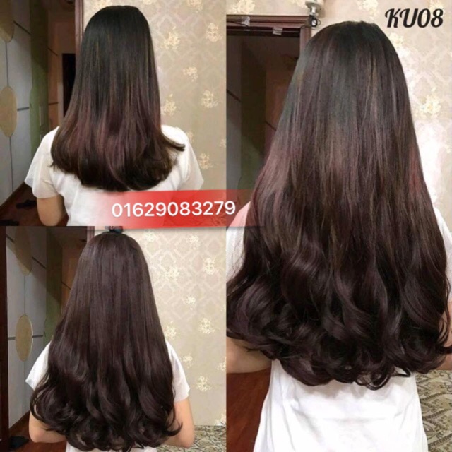 Tóc Giả Kẹp Nửa Đầu Chữ U Xoăn Dọn Đuôi 55Cm