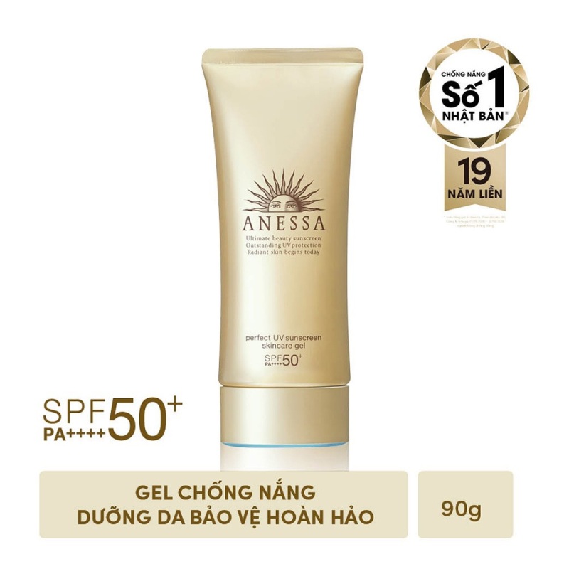 [Quà tặng] Gel chống nắng dưỡng ẩm chuyên sâu bảo vệ hoàn hảo Anessa Perfect UV Sunscreen Skincare Gel - SPF50+ PA+++++ - 90g