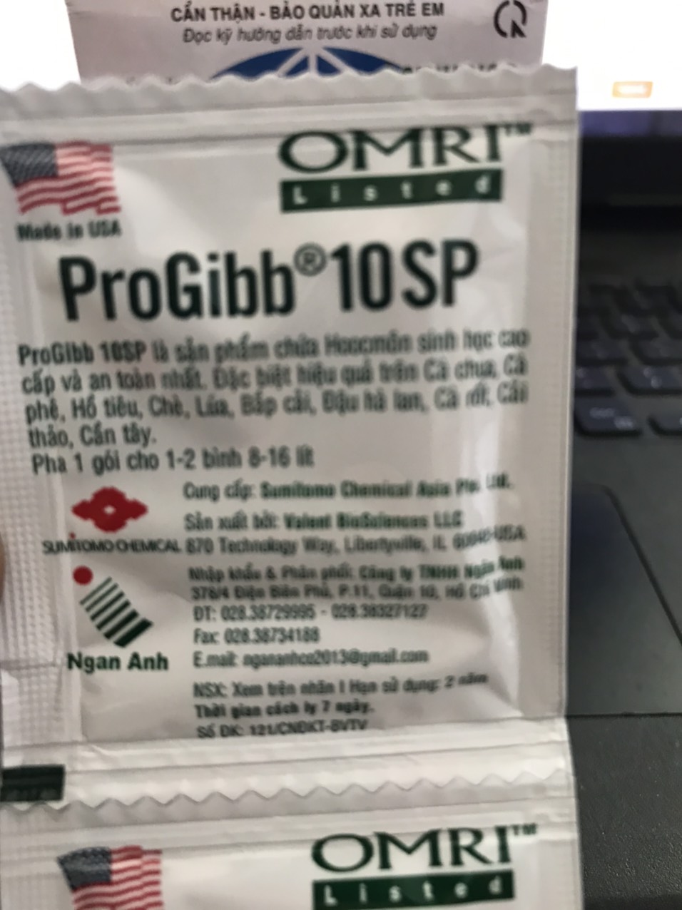 Phân bón lá PROGIBB 10SP GA3 MỸ 2 Gói 1g