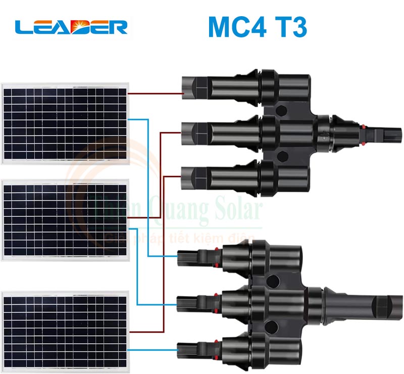 [HCM]Đầu nối MC4 T3 ( vào 3 đầu ra 1 đầu)