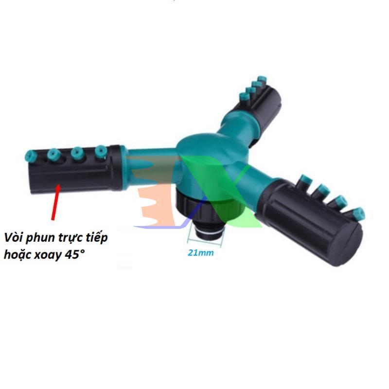 Head watering 3 wing rotatable 360 ° lace 21 1/2 "t3c-r21, faucet watering 3 wing 360 degree lawn sprinkler, watering vegetable, flower, watering concrete cooling roof