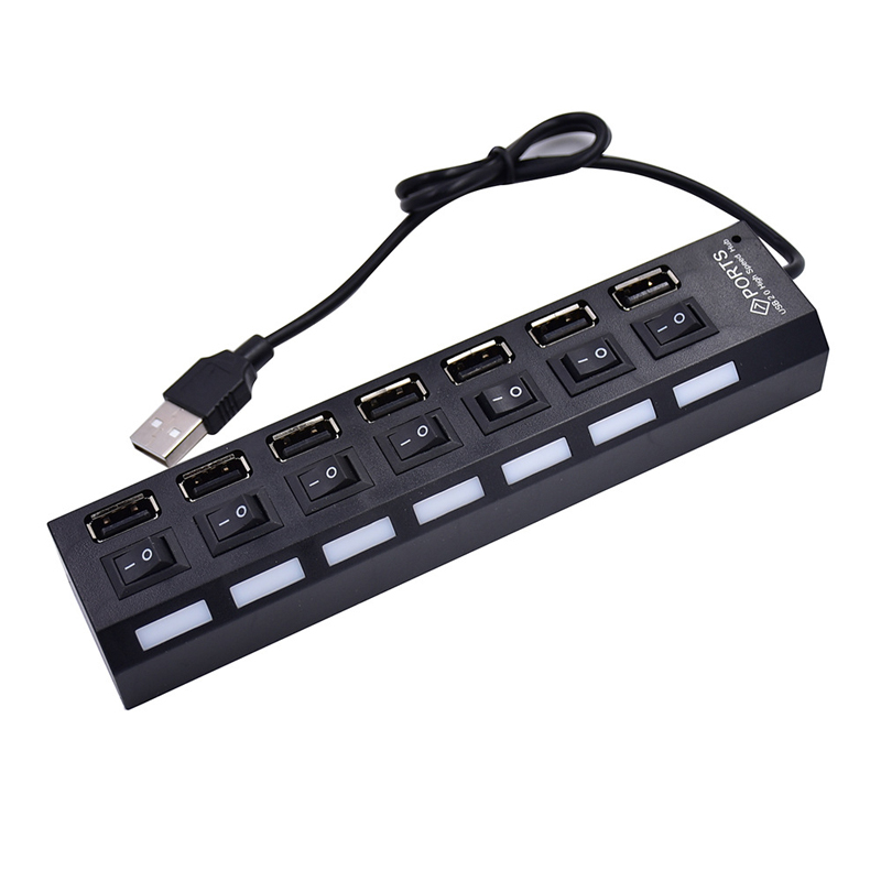 7 Port USB splitter with switch