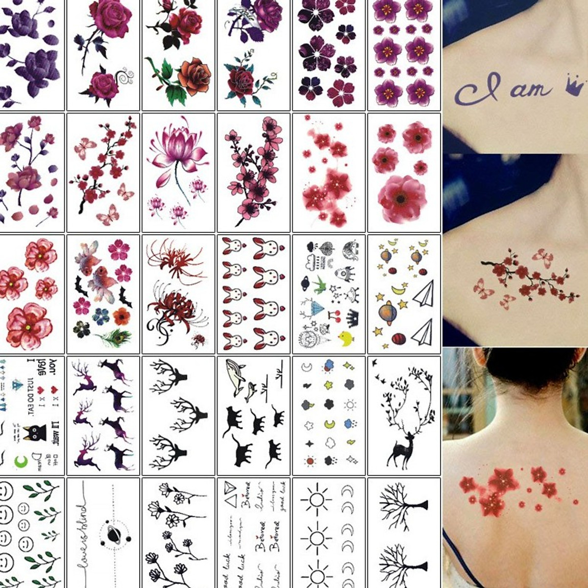 Set 30 Miếng Dán Hình Xăm - Quyến Rũ - Cá Tính