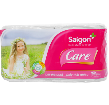 [HCM]1 CÂY (10 LỐC) GIẤY VỆ SINH SÀI GÒN CARE CÓ LÕI