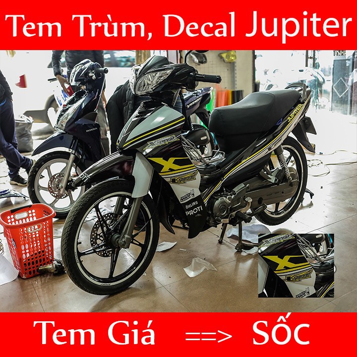 Tem trùm xe jupiter đen xám - Độ dán team trùm decal xe máy jupiter đen xám - Team trùm decal xe máy jupiter rẻ đẹp và chất