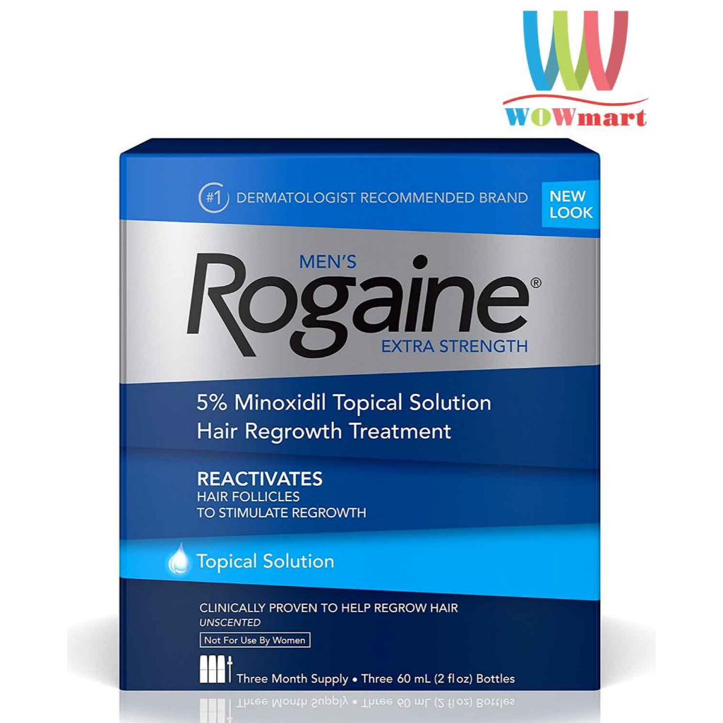Tinh chất mọc tóc cho nam Men's Rogaine 5% Minoxidil Solution 3x60ml (dạng dung dịch)