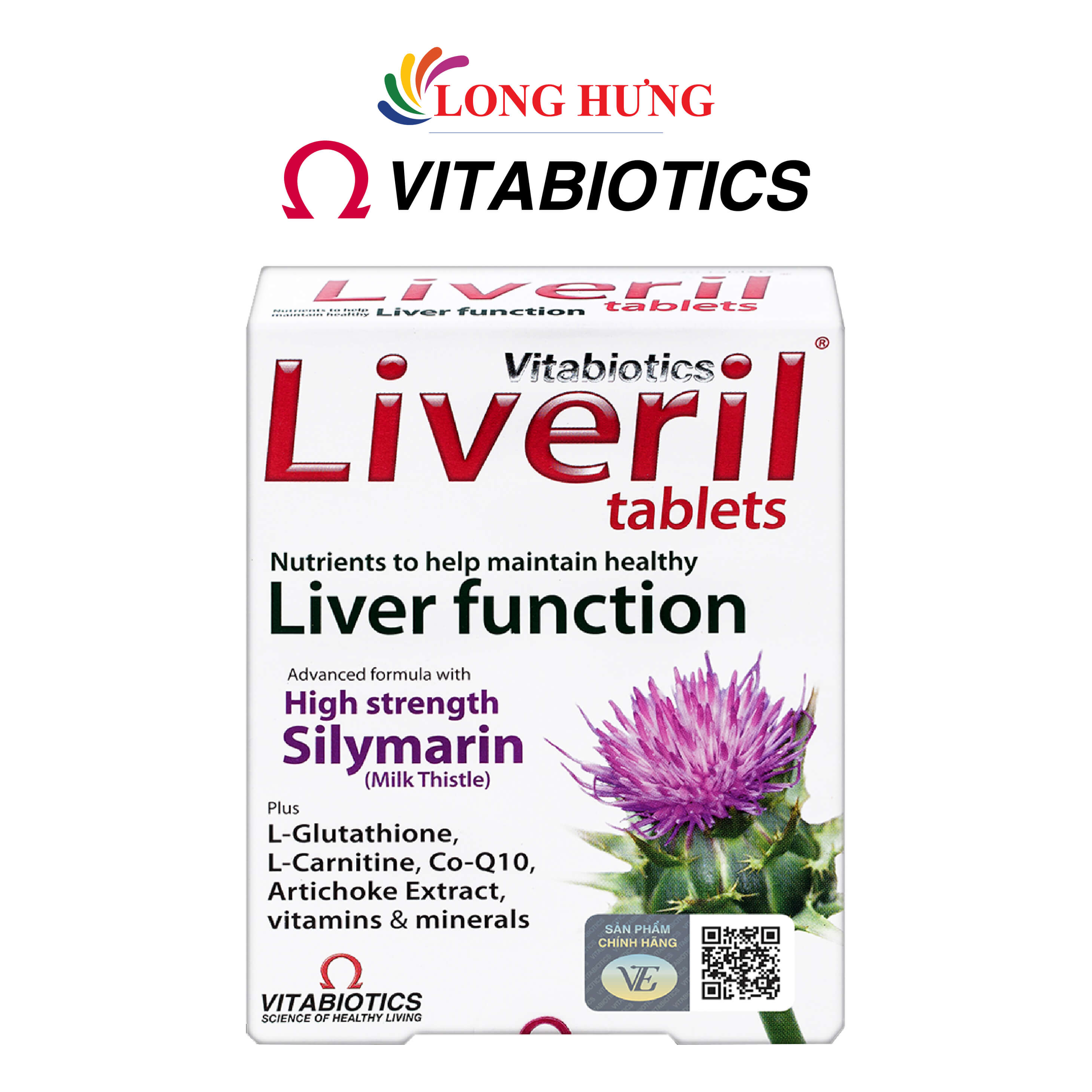 Viên uống Vitabiotics Liveril Tablets hỗ trợ thải độc gan (30 viên)
