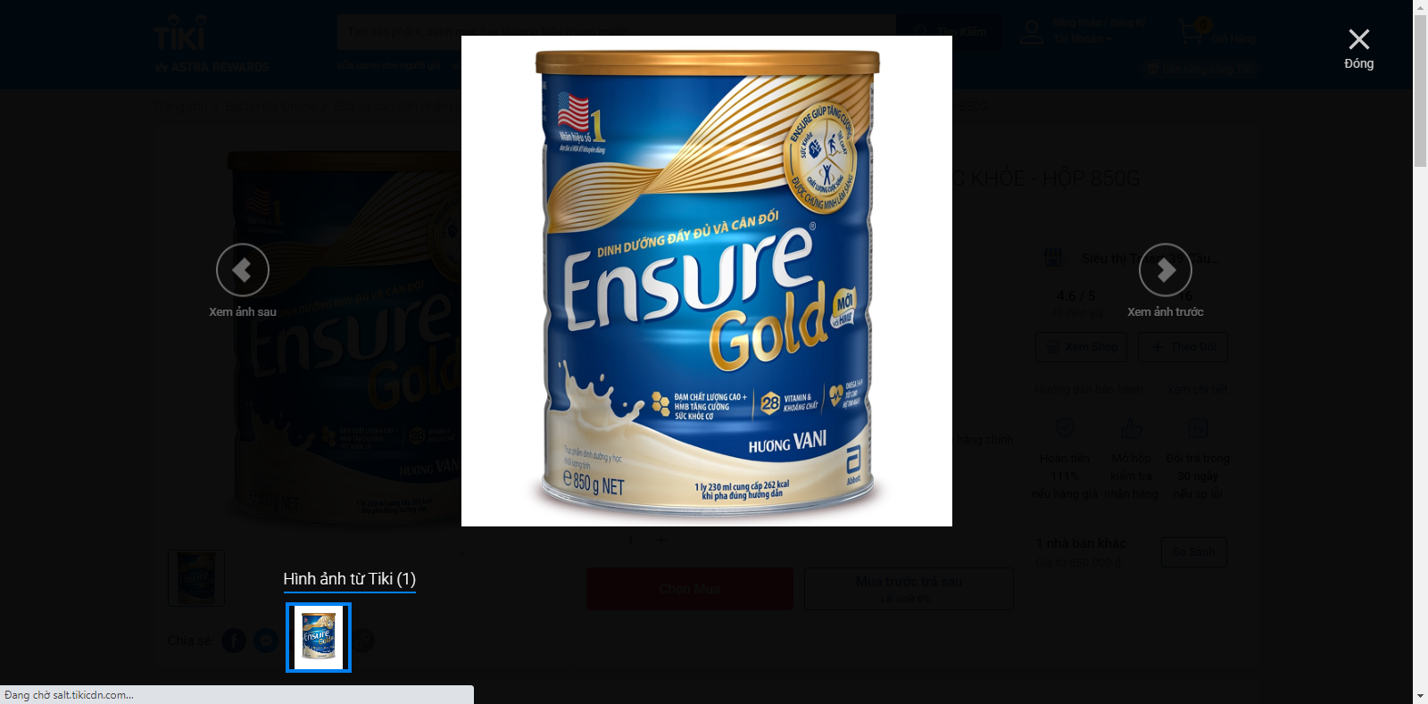 Sữa ensure hương vani