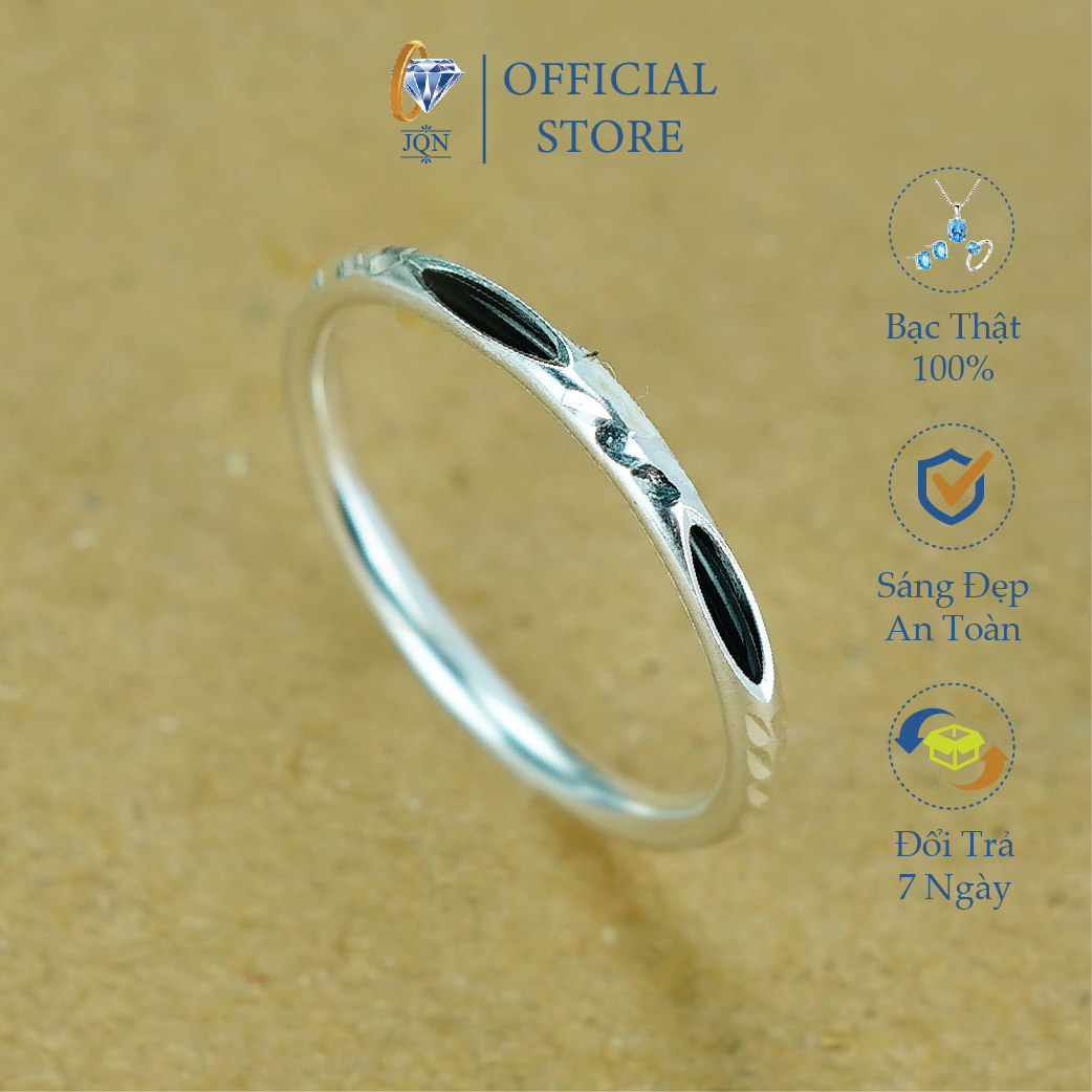 Nhẫn Bạc Trơn JQN Nhẫn Nữ Bạc Ta May Mắn N92