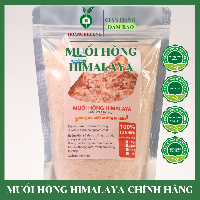 Muối Hồng Himalaya Mịn 1kg - 500G Nấu Ăn Tắm Ngâm Chân Bầu Hỗ Trợ Làm Đẹp Tẩy Tế Bào Chết