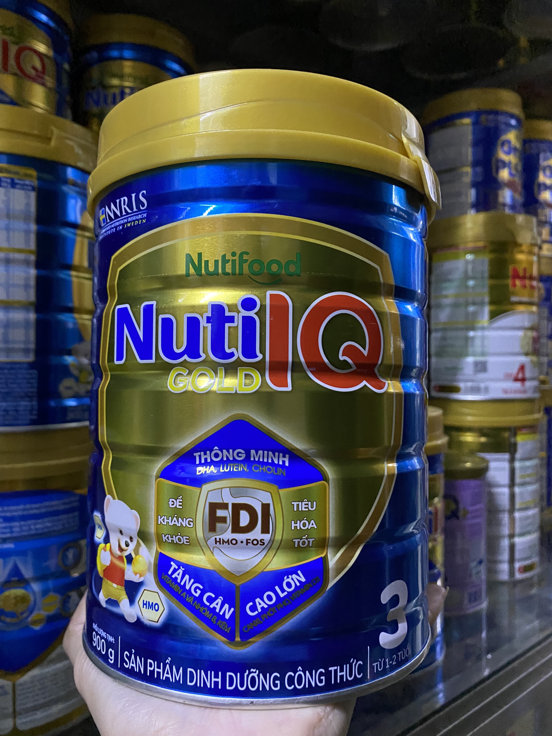[MẪU MỚI] Sữa Nuti IQ gold 3 lon 900g