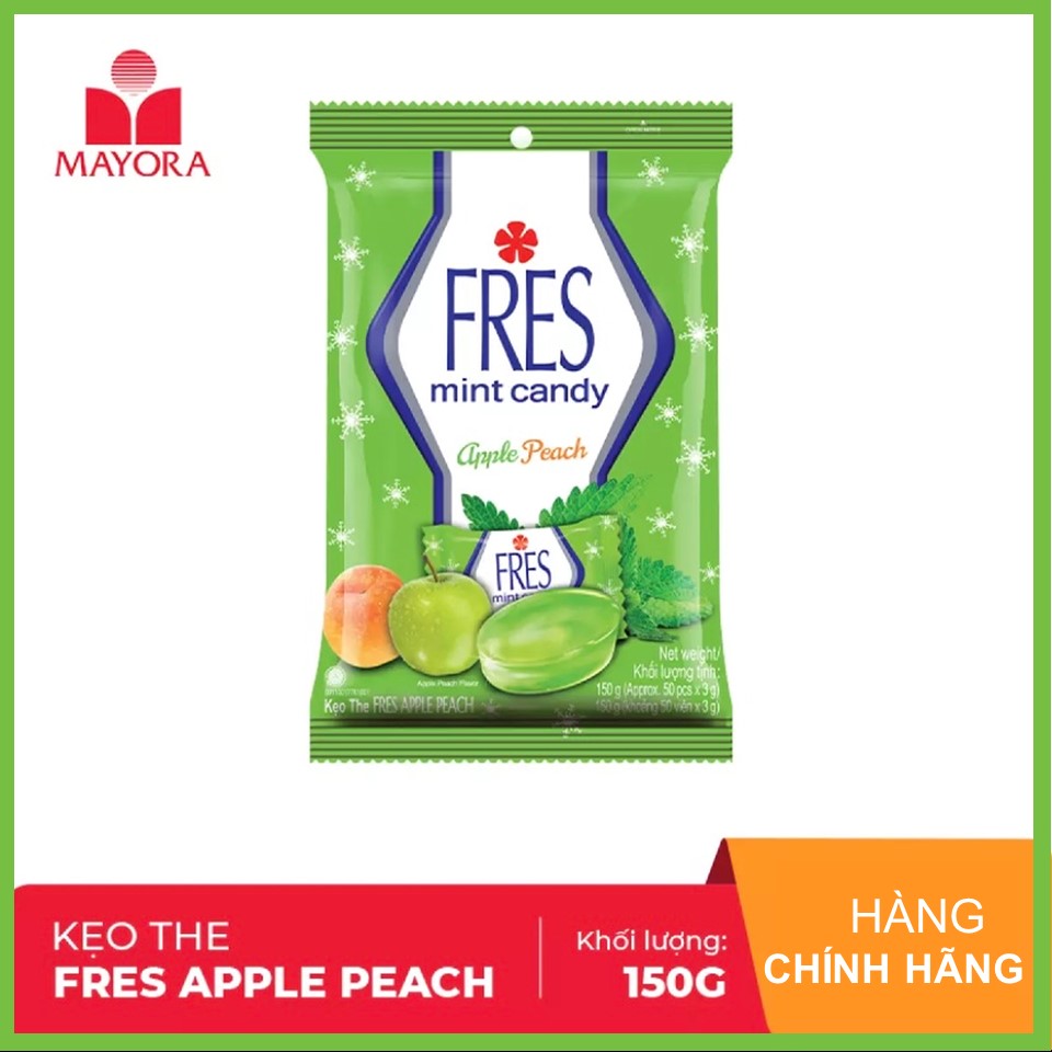 Kẹo Fres Apple Peach (Xanh Lá) Gói 150G