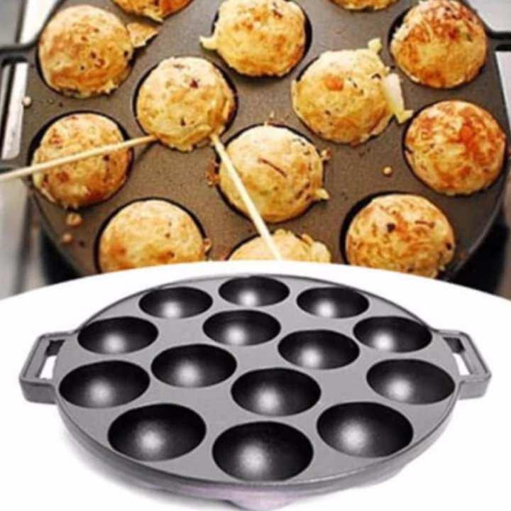 ( có video ) Khuôn làm bánh Bạch Tuộc 14 lỗ Takoyaki Nhật Bản,chống dính cao cấp Dragon