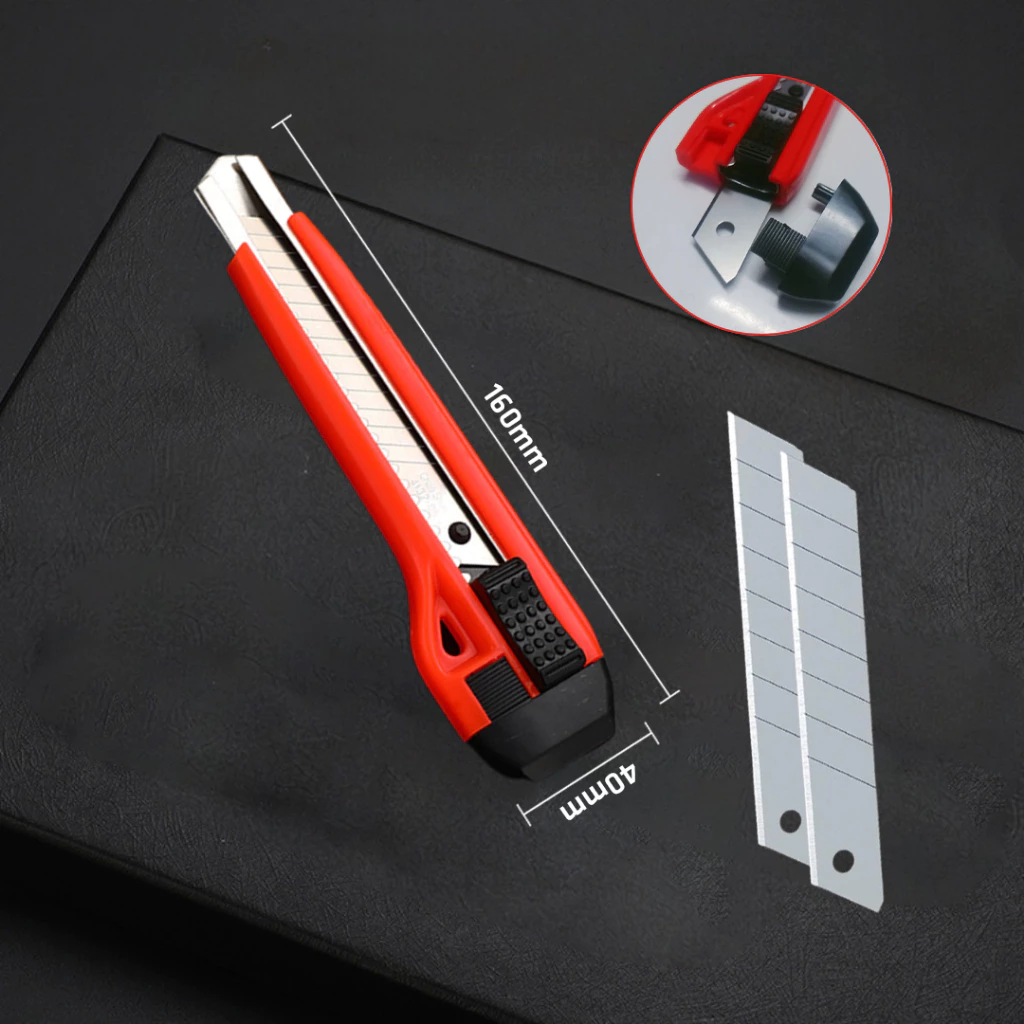 Dao Dọc Giấy SDI Lớn 0423, Dao Rọc Giấy 18mm Có Khóa Răng Kim Loại Thép Không Gỉ