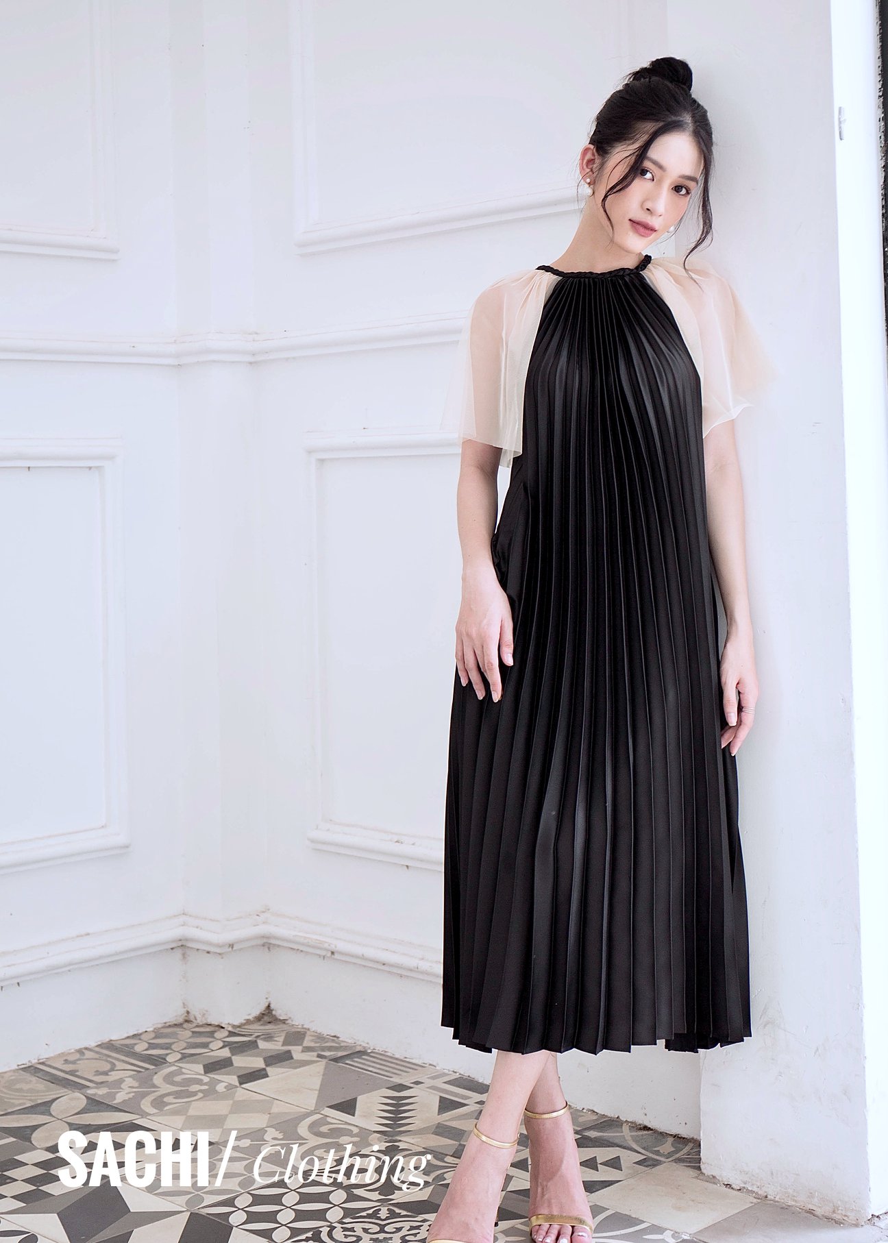 Đầm Bầu SACHIMOM - Váy Bầu Lụa Dập Li AUDREY DRESS