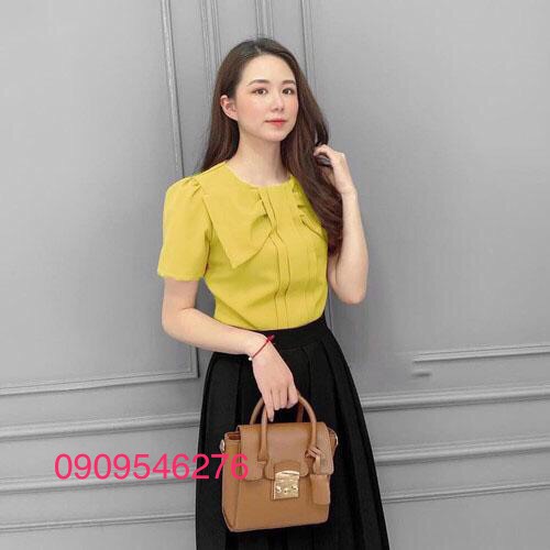 [HCM]Áo thu nữ - Áo nữ phối nơ kiểu dáng Hàn Quốc có đủ size [áo kiểu]