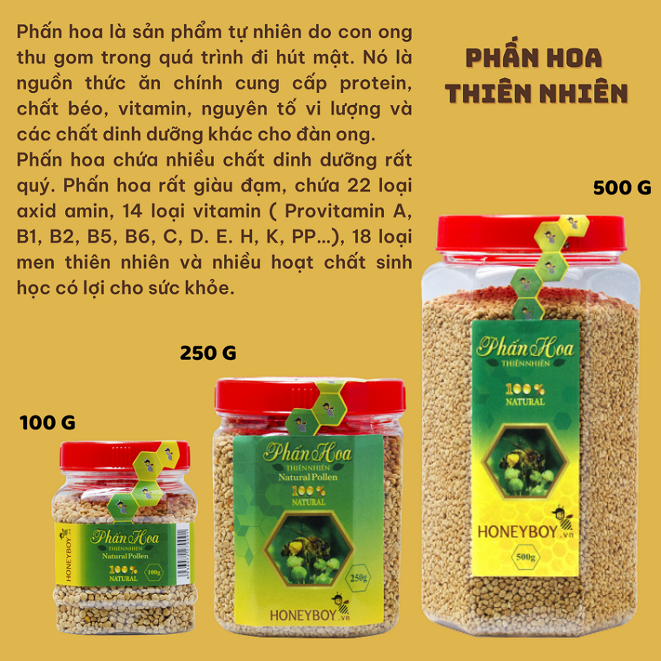 Phấn hoa thiên nhiên HONEYBOY 250g