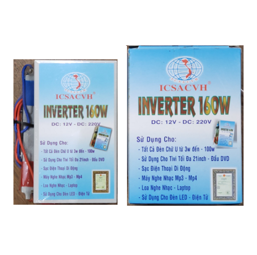 Bộ đảo điện inverter 24v lên 220v công suất 160w